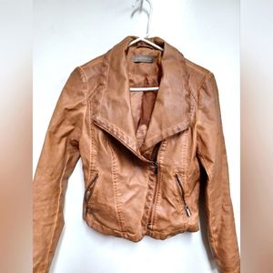 Bagatelle women small brown faux leather jacket